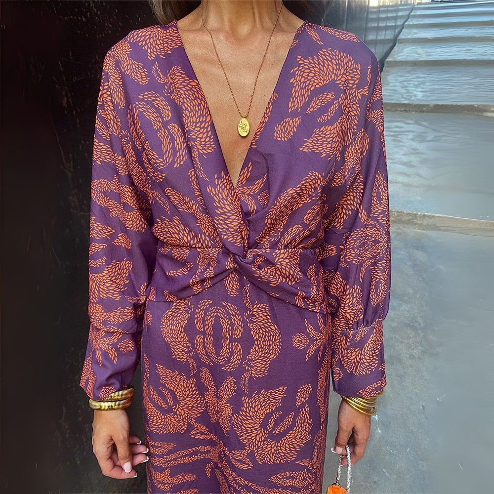 Klänning med Elegant Print och Avslappnad Klass | Vilma Stockholm™