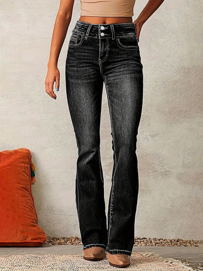 Vilma Stockholm™ | Utsvängda jeans med hög midja