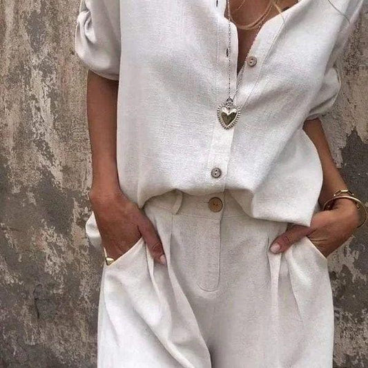 Lyxig och Tidlös Linne-Co-ord Set | Vilma Stockholm™