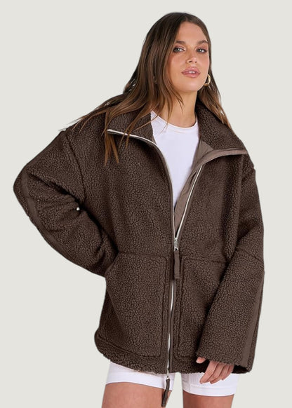Vilma Stockholm™ | Teddyjacka med dragkedja