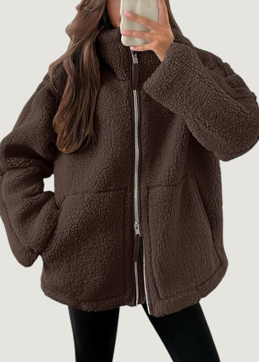 Vilma Stockholm™ | Teddyjacka med dragkedja