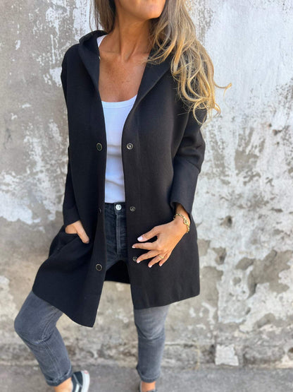 Vilma Stockholm™| Koftajacka med knappar och huv