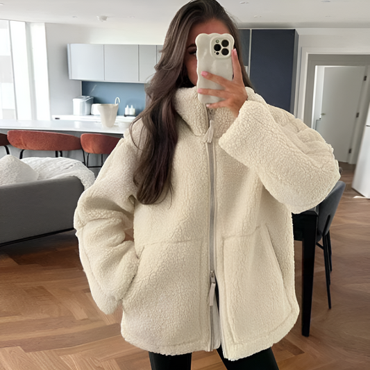 Vilma Stockholm™ | Teddyjacka med dragkedja