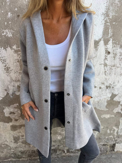 Vilma Stockholm™| Koftajacka med knappar och huv