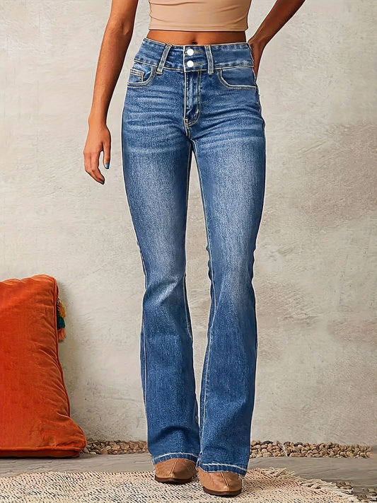 Vilma Stockholm™ | Utsvängda jeans med hög midja