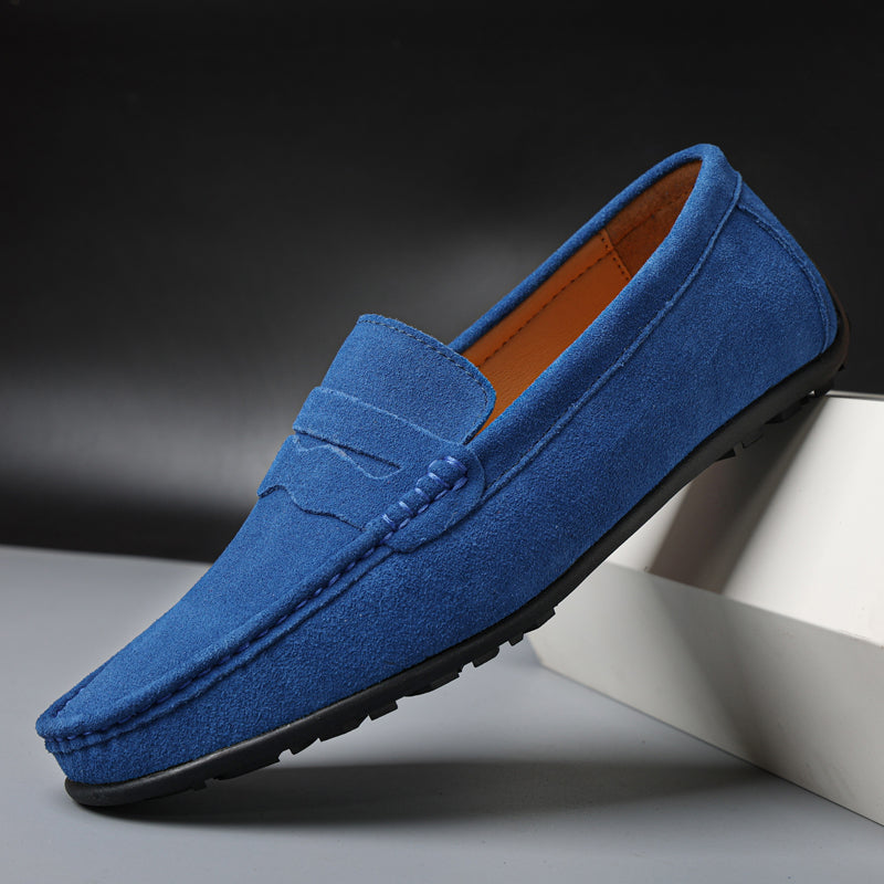 Vilma Stockholm™  | Retro Loafers i Mocka för Herr