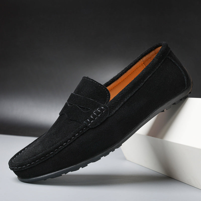 Vilma Stockholm™  | Retro Loafers i Mocka för Herr