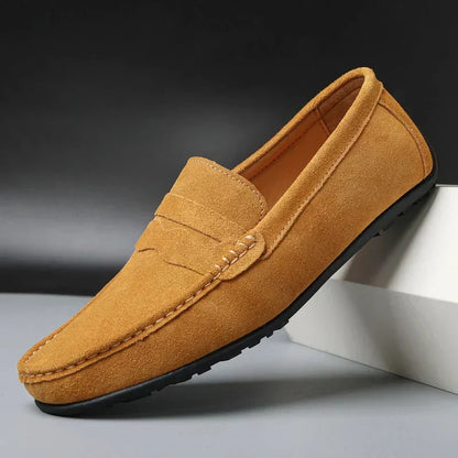 Vilma Stockholm™  | Retro Loafers i Mocka för Herr