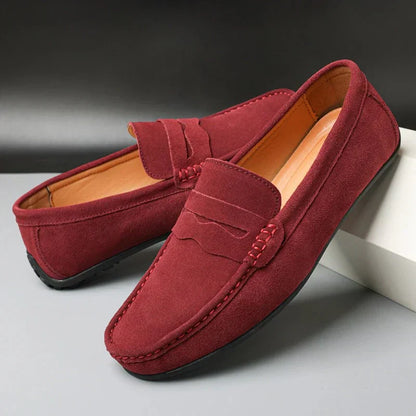 Vilma Stockholm™  | Retro Loafers i Mocka för Herr