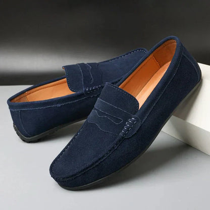 Vilma Stockholm™  | Retro Loafers i Mocka för Herr