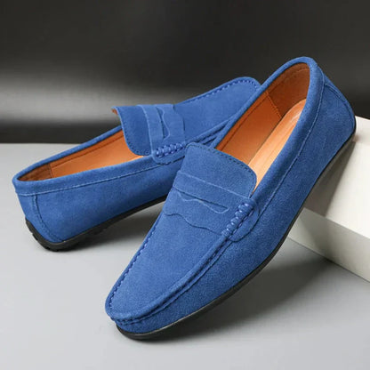 Vilma Stockholm™  | Retro Loafers i Mocka för Herr